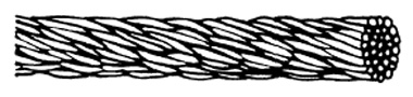 29 strands of 17 gauge (1.15mm) basket weave copper cable.