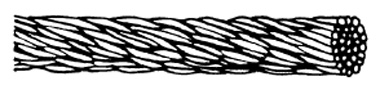 29 strands of 17 gauge (1.15mm) basket weave copper cable.