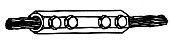 4–bolt hex brass straight splicer.